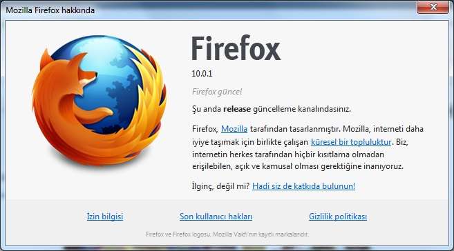 Mozilla Firefox v10.0.1 Final Türkçe (Win/Mac/Linux)